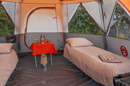 Tent interior - On Foot Through Botswana | Botswana Safaris & Tours