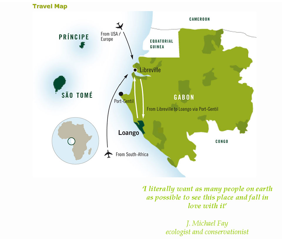 Travel Map to Gabon