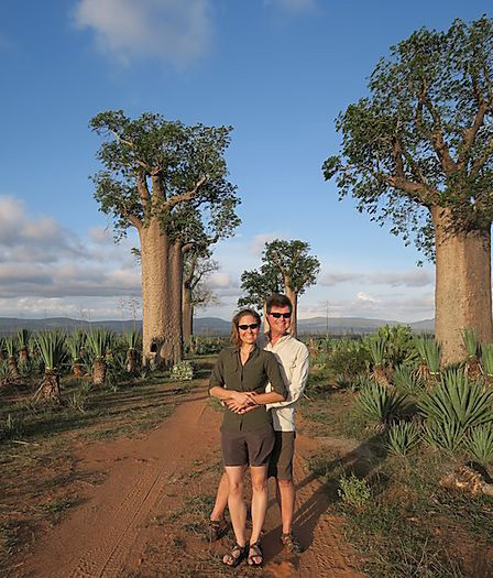 Johann Van Zyl and Brooke Berlin - sundowners among the baobabs