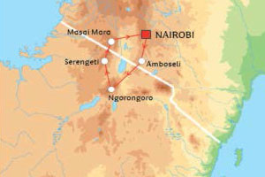 Great East Africa Migration Safari Map