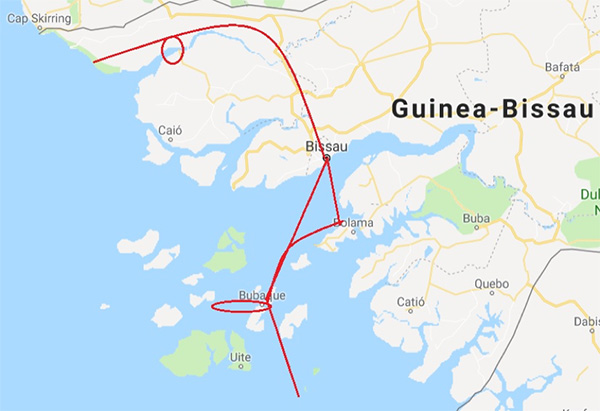 Tour to Guinea Bissau & Bijagos - Map