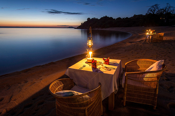 Dinner by the beach - Kaya Mawa, Lake Malawi